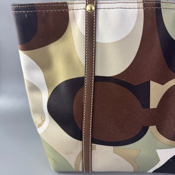 Authentic Coach No. 11116 Op Art Sateen Tote - Picture 3 of 13